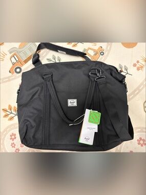 Herschel Supply Co. Black Strand Duffel DiaperBag with Adjustable Shoulder Strap